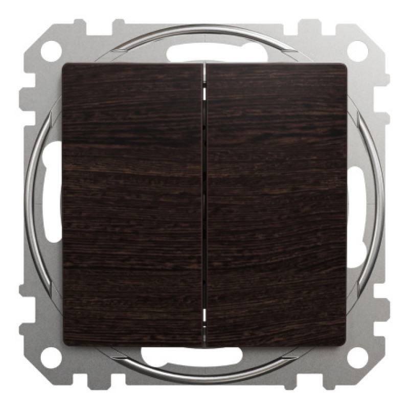 Выключатель Schneider Sedna Design & Elements 2-клавишный 10AX PRO венге SDD181105U