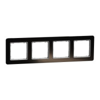Рамк 4-пост шт чорн скло sedna elements Schneider SDD361804