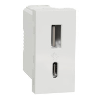 Розетка usb тип a+c, 1 мод, 12 вт, біл Schneider NU301618