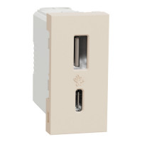 Розетка usb тип a+c, 1 мод, 12 вт, беж Schneider NU301644