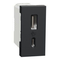 Розетка usb тип a+c, 1 мод, 12 вт, антр Schneider NU301654