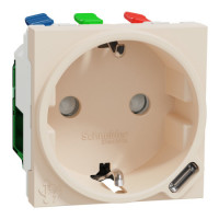Unica new сил.роз + usb-с 10,5вт 2м беж Schneider NU301744