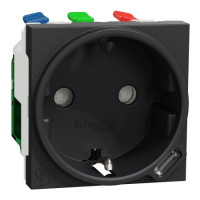 Unica new сил.роз + usb-с 10,5вт 2м антр Schneider NU301754