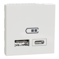 Подвійна usb розетка a+c білий Schneider NU301818