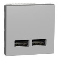 Розетка usb подв. 2.1а 2 модуля алюм Schneider NU341830