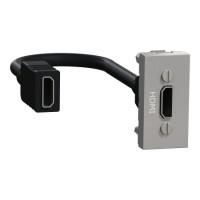 Розетка hdmi, 1 модуль алюм Schneider NU343030