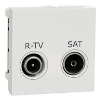 Розетка r-tv sat один, 2 модуля біл Schneider NU345418