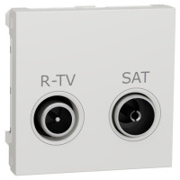 Розетка r-tv sat кінц, 2 модуля біл Schneider NU345518