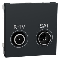 Розетка r-tv sat кінц, 2 модуля антр Schneider NU345554