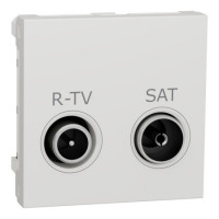 Розетка r-tv sat прохід, 2 модуля біл Schneider NU345618