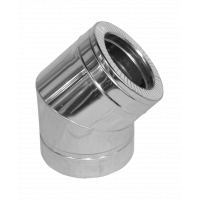 Коліно димохідне 45° нерж/нерж ø120/180мм