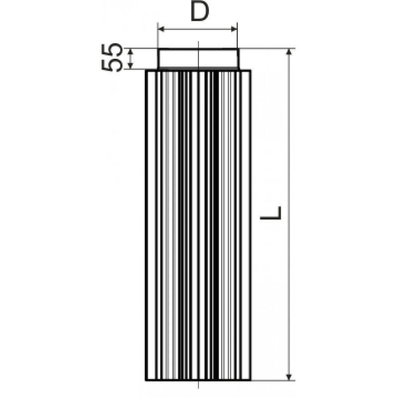 Труба-радіатор 0,5 м Ø200 2 мм