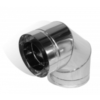 Колено дымоходное 90° нерж/нерж ø120/180мм 1мм