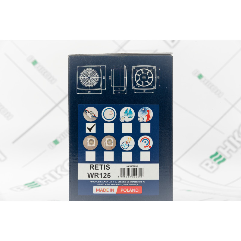 Вытяжной вентилятор Awenta Retis WR125