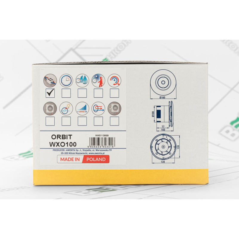 Вытяжной вентилятор Awenta Orbit WXO100
