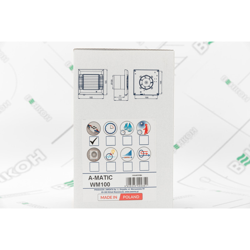 Витяжний вентилятор Awenta A-Matic WM100