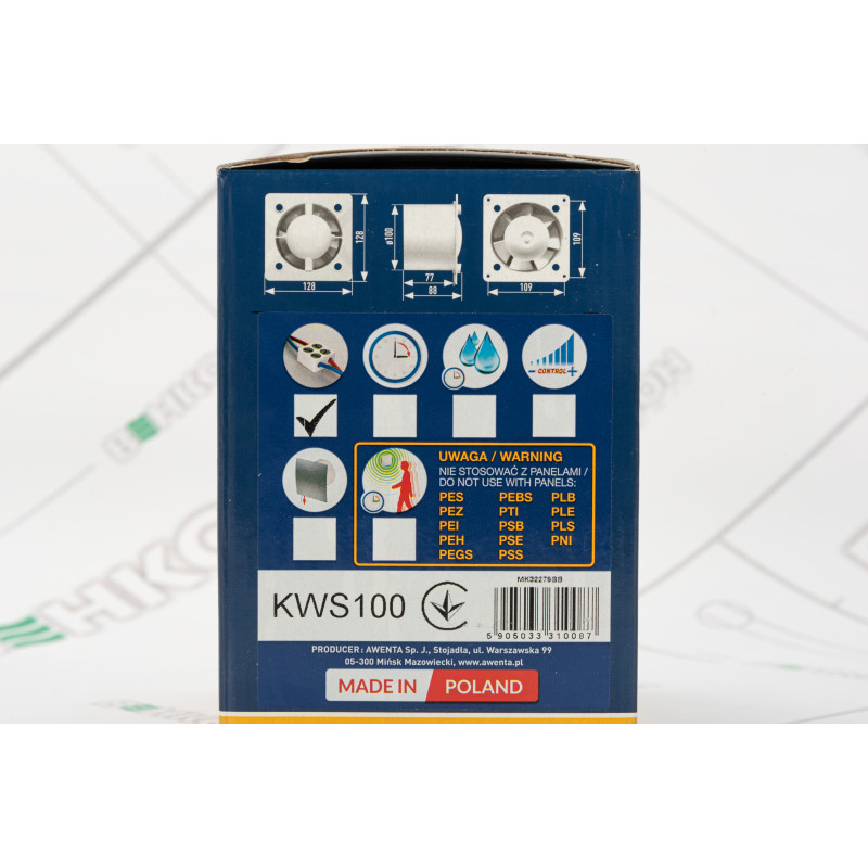 Вытяжной вентилятор Awenta System+ Silent KWS100