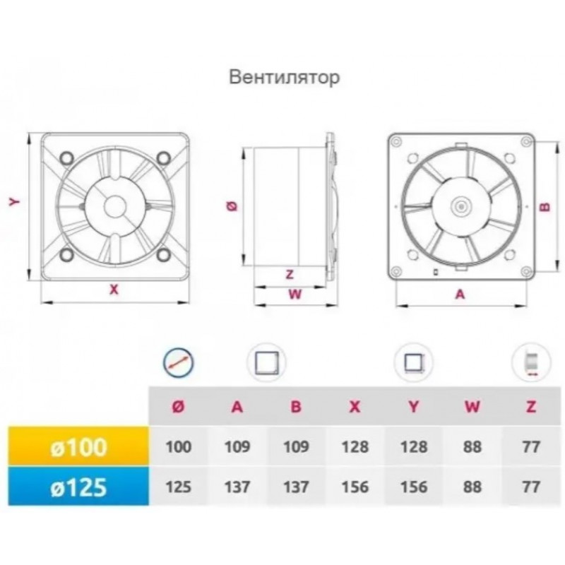 Витяжний вентилятор Awenta System+ Silent KWS100CZ