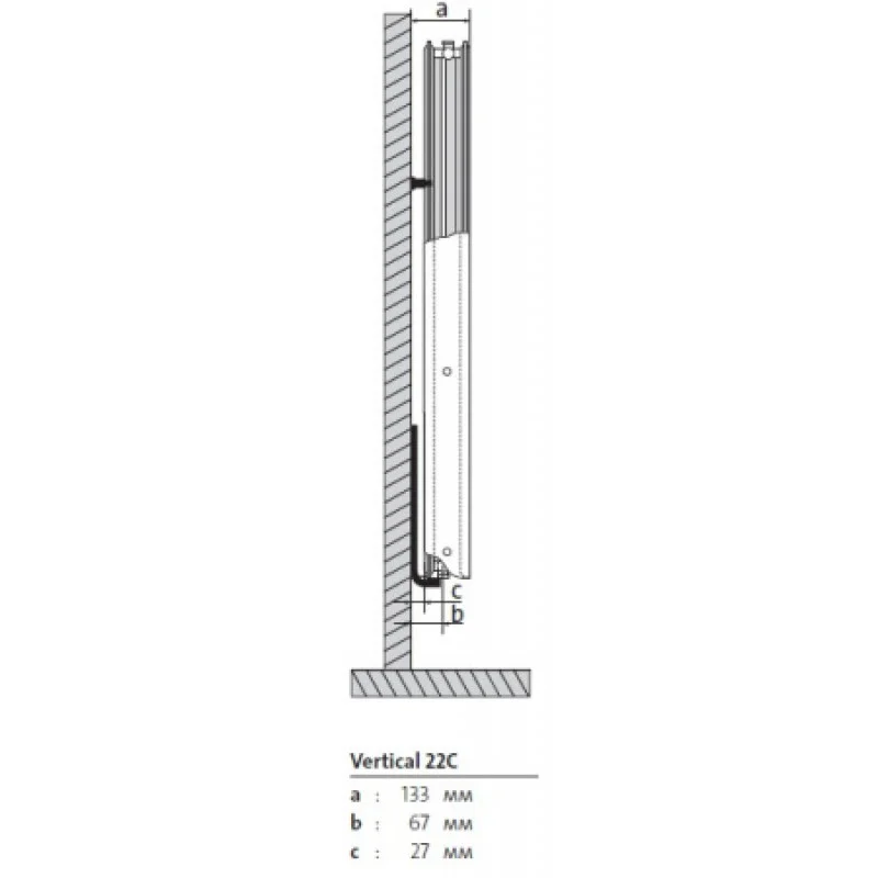 Стальной радиатор Purmo Vertical тип  22C 2100x600 мм