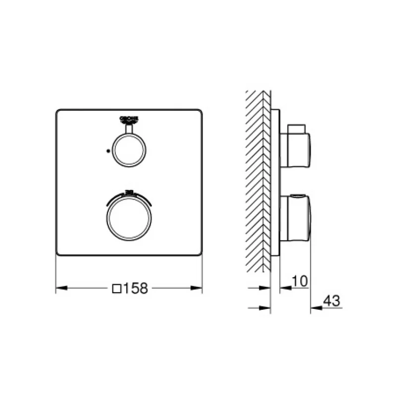 Термостатичний змішувач прихованого монтажу Grohe Grohtherm 24078000