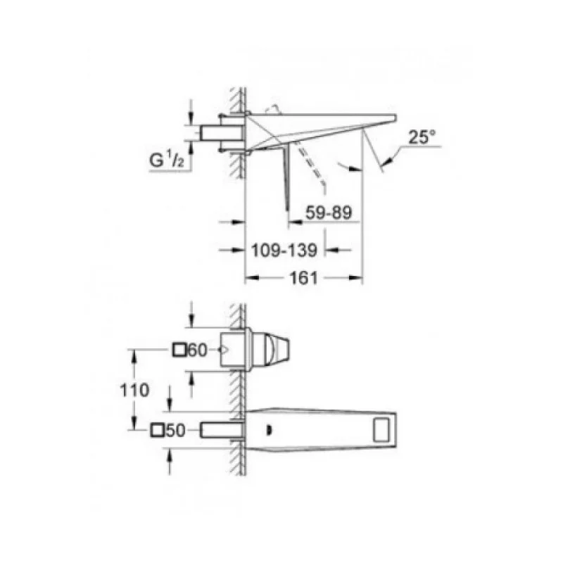 Смеситель для раковины встроенный Grohe Allure Brilliant S (наружная часть) 19781000