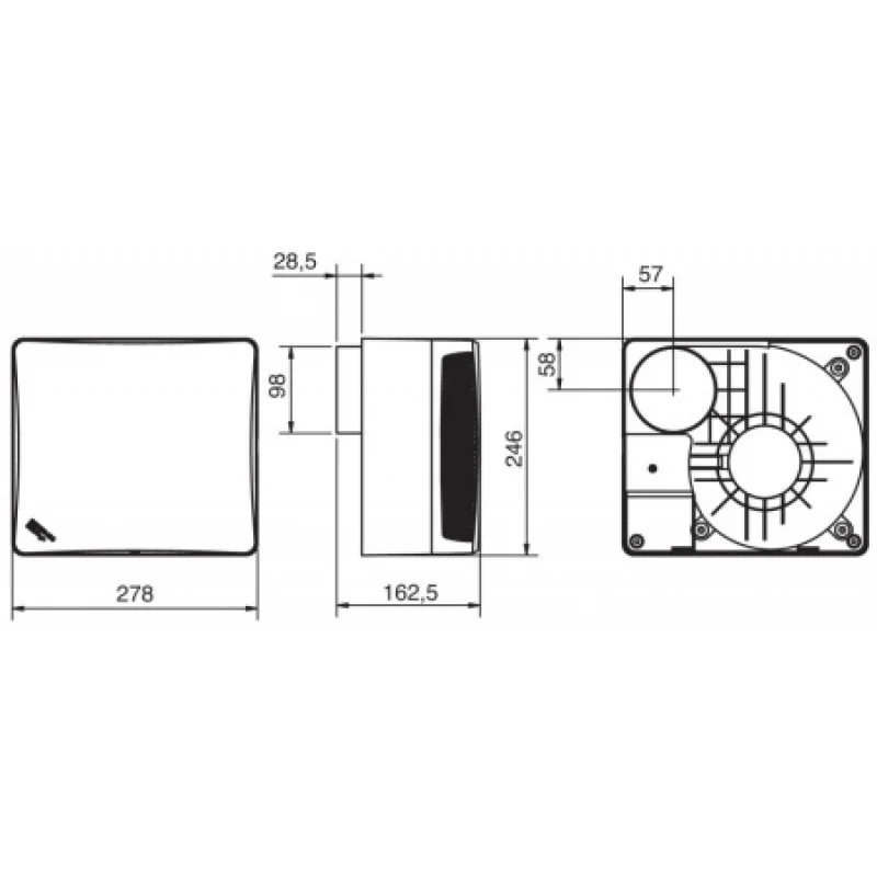 Вентилятор Soler&Palau EBB-250 DV DESIGN (230V 50) з двошвидкісним двигуном 5211993700
