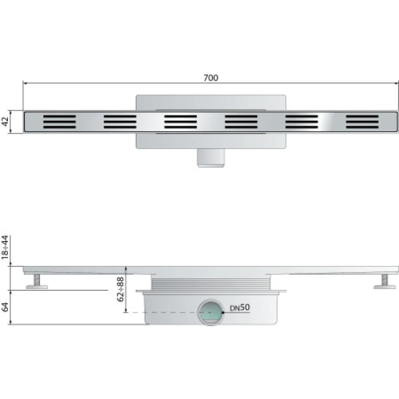 Канал OMP Miniflow I с решеткой Grated 963.108.8