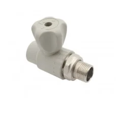 Кран шаровой радіаторний прямий PPR, 20х1/2"