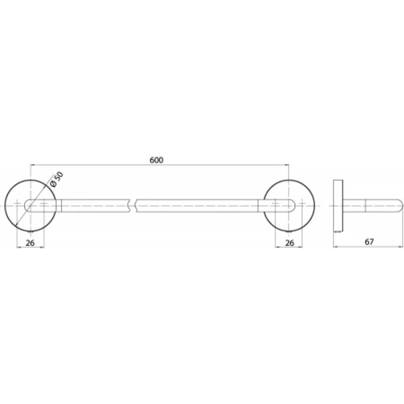 Утримувач рушника EMCO ROUND Black 600 мм 436013360