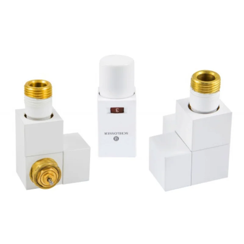 Комплект термостатичний Schlosser Square осьовий GZ 1/2 x 15 mm Cu білий 605800007