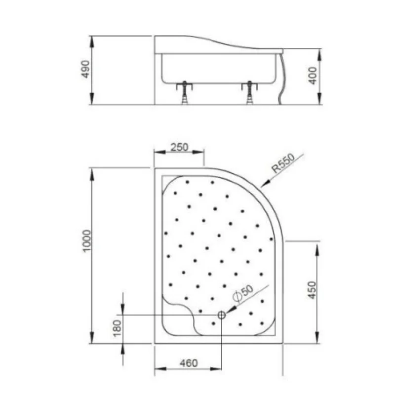 Душевой поддон RADAWAY Korfu E 1000х800х485 4E81400-03L