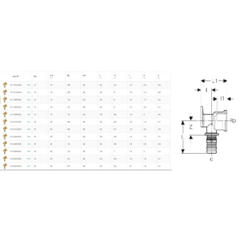 Колено настенное Geberit Mepla 20-1/2 L=3.6см 612.289.00.5