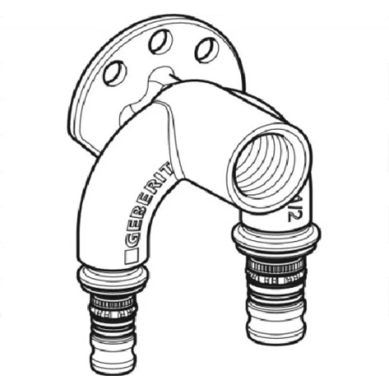 Колено настенное проходное Geberit Mepla 20-1/2-16 L=6.7см 602.275.00.5