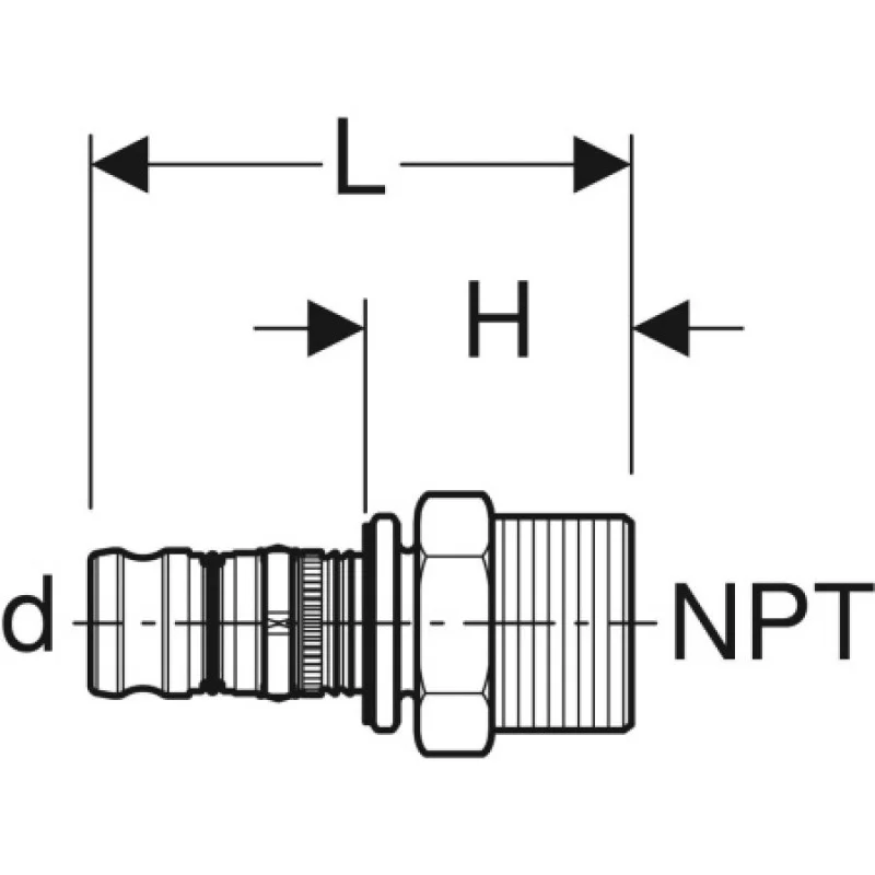 Тройник Geberit Mepla переходной PVDF 63-50-63 627.322.00.5